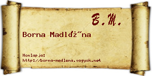 Borna Madléna névjegykártya